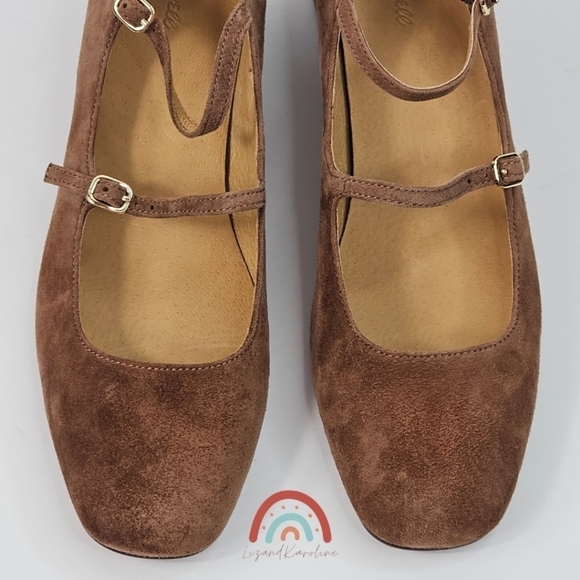 New! Madewell The Nettie Heeled Mary Jane in Soft Mahogany Leather Suede - Picture 9 of 16